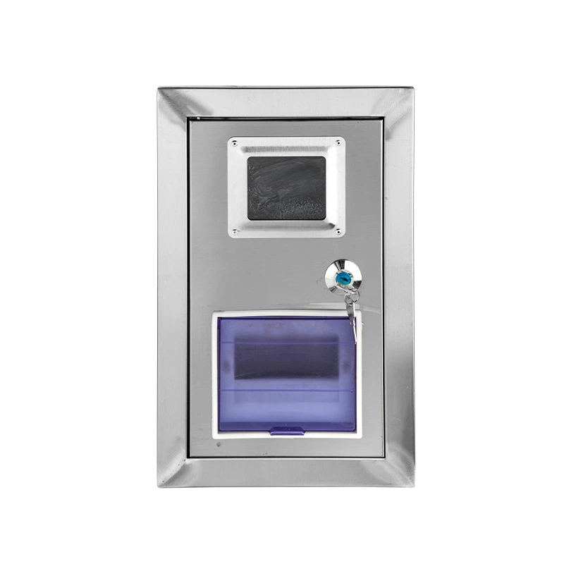 Caja de contador empotrada en pared de acero inoxidable a prueba de polvo