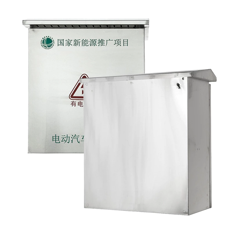 Caja de carga para vehículos eléctricos de acero inoxidable para zonas residenciales