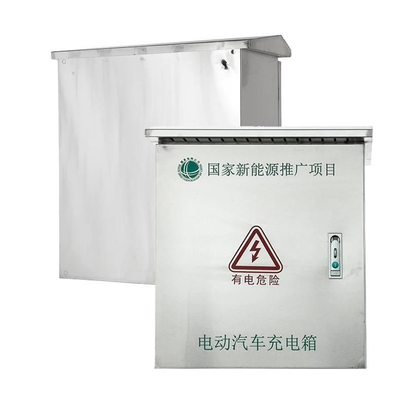 Caja de cargador de vehículos eléctricos de acero inoxidable con placa de montaje