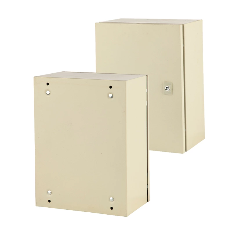 Caja de acero con recubrimiento en polvo para protección contra la corrosión