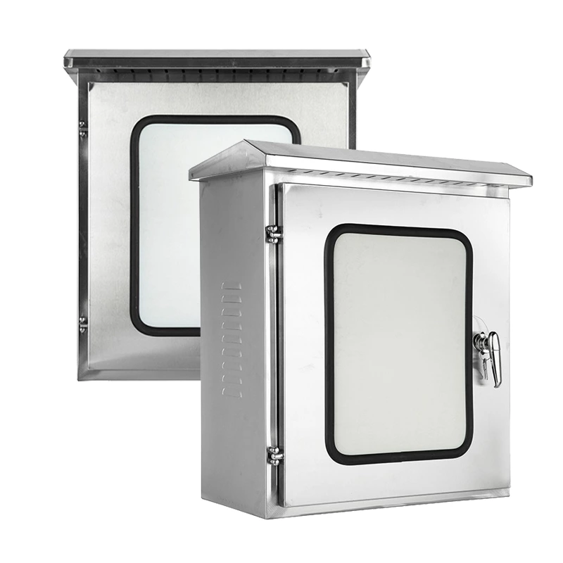 Caja de distribución de acero inoxidable IP65 con dos puertas