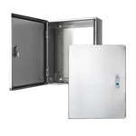 Caja de acero inoxidable con orificios de montaje