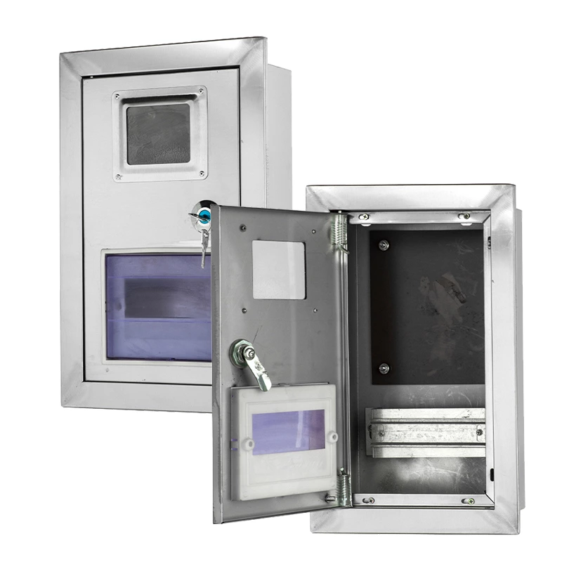 Caja de acero inoxidable para montaje en pared para panel de medidores
