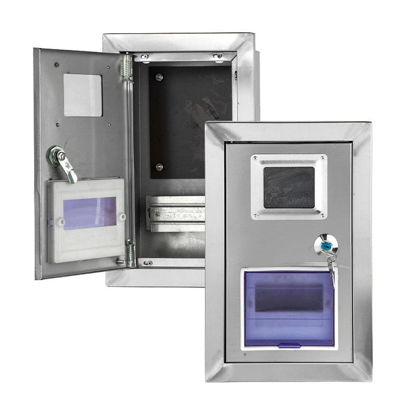 Caja de medidor empotrada en pared de acero inoxidable para exteriores