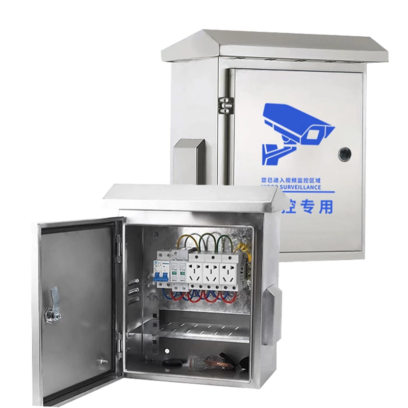 Caja de monitoreo exterior con orificios de montaje